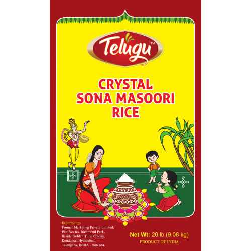 Telugu Crystal Sonamasoori-Lbs : 20 - www.foodworldmd.com