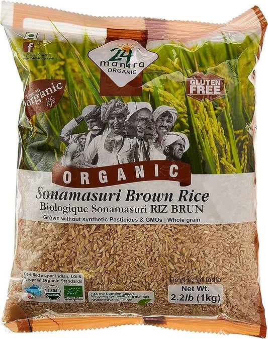 24 Mantra Organic Sonamasoori Rice Brown-Lbs : 2.2 - www.foodworldmd.com