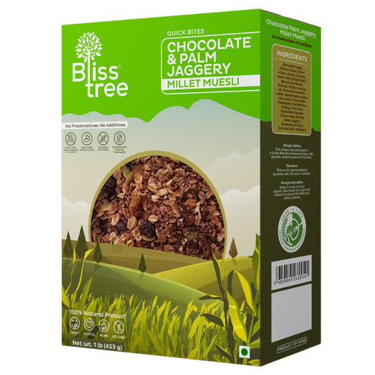 Bliss Tree Chocolate & Palm Jaggery Millet Museli-Lbs : 1 - www.foodworldmd.com