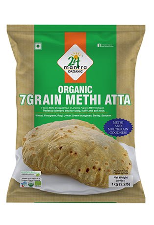 24 Mantra Organic 7 Grain Methi Atta - Lbs : 2.2 - FOOD WORLD - Pantry Staple