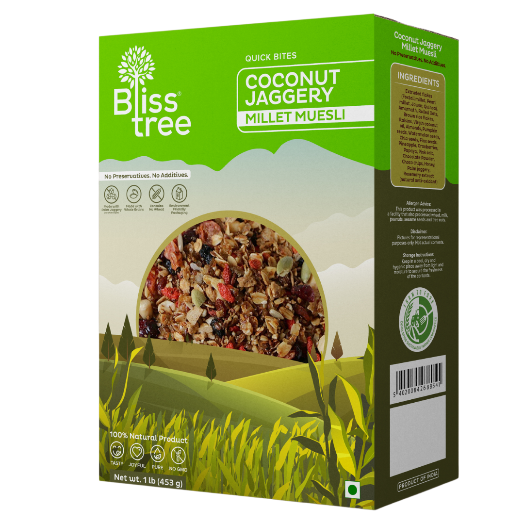 Bliss Tree Coconut Jaggery Millet Museli-Lbs : 1 - www.foodworldmd.com