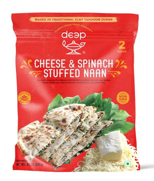 Deep Cheese Spinach Naan-Gms : 232 - www.foodworldmd.com