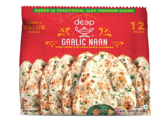 Deep Garlic Naan-Gms : 900 - www.foodworldmd.com