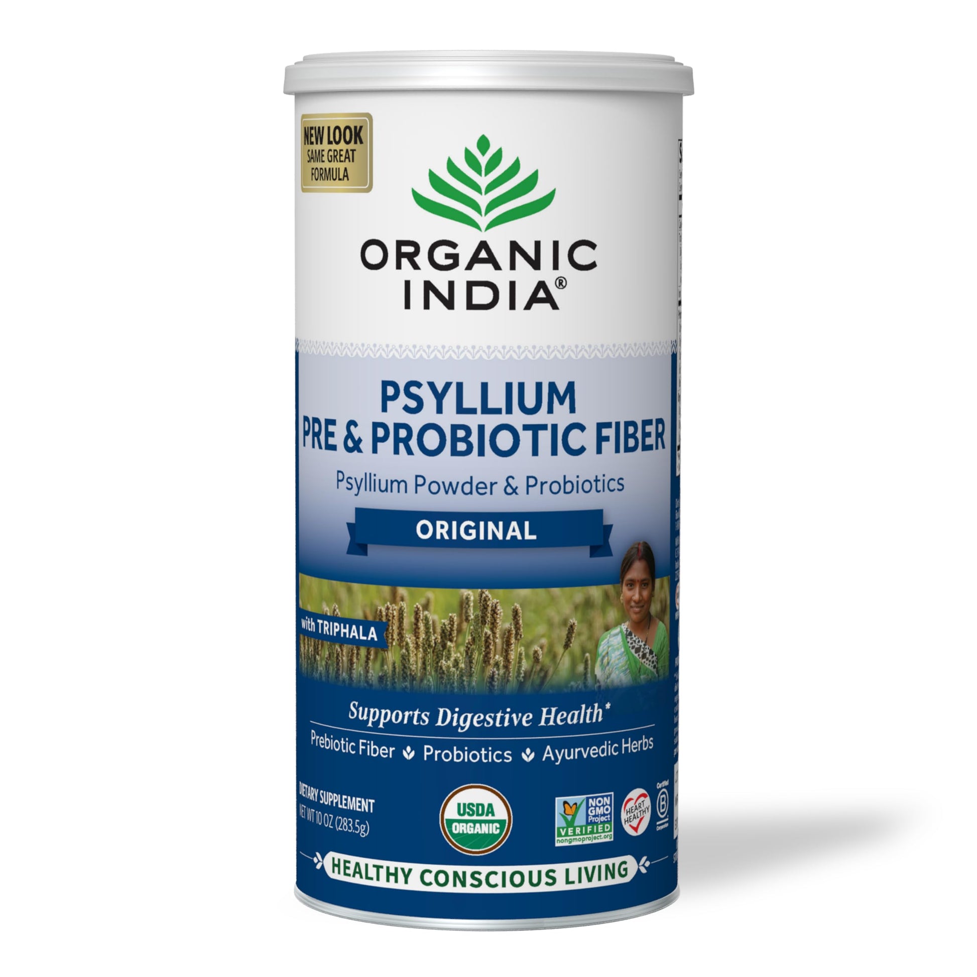 Organic India Psyllium Pre & Probiotic Fiber-Gms : 283.5 - www.foodworldmd.com