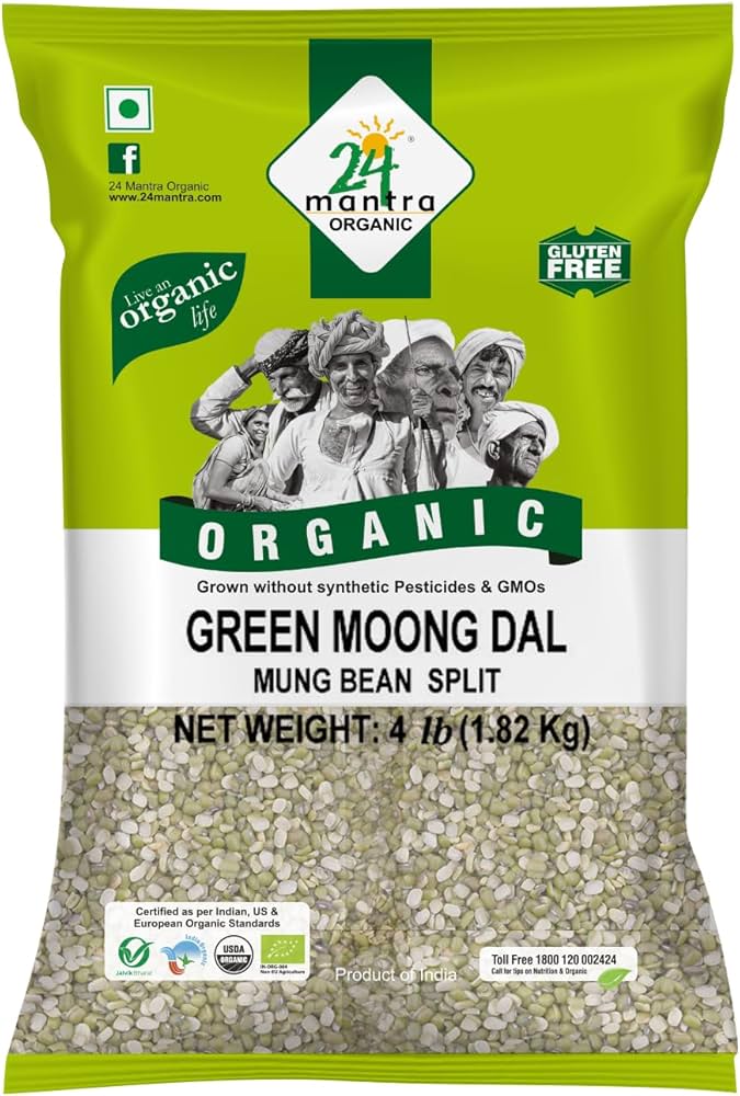 24 Mantra Organic Green Moong Dal Split-Lbs : 4 - www.foodworldmd.com