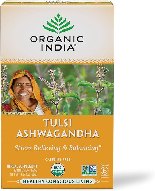 Organic India Tulsi Ashwagandha Tea Bags-Gms : 36