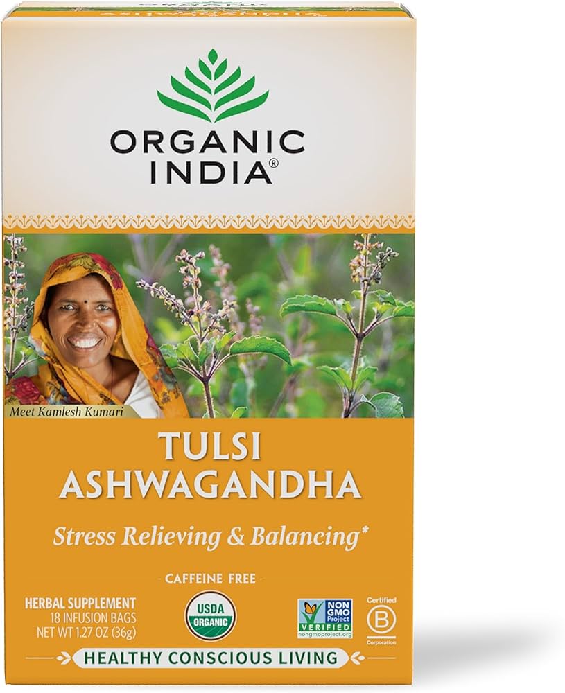 Organic India Tulsi Ashwagandha Tea Bags-Gms : 36 - www.foodworldmd.com