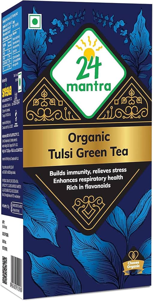 24 Mantra Organic Tulsi Green Tea Bags-Gms : 37.5 - www.foodworldmd.com