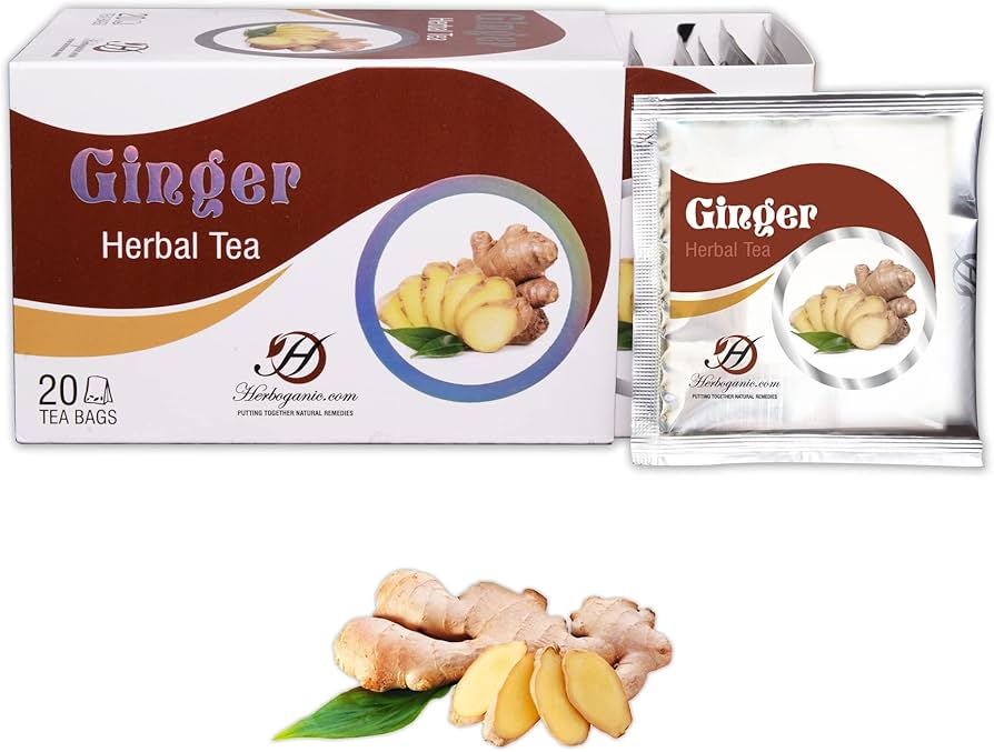 Herboganic Ginger Tea Bags-Gms : 75 - www.foodworldmd.com