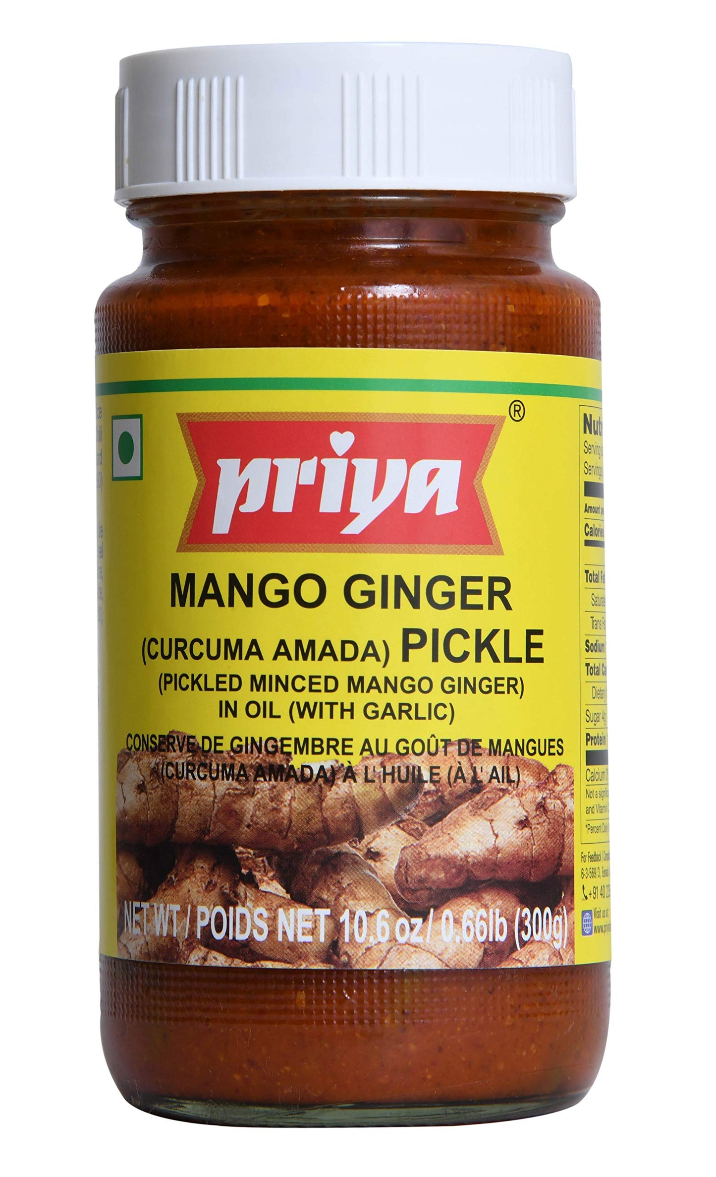 Priya Mango Ginger Pickle-Gms : 300 - www.foodworldmd.com