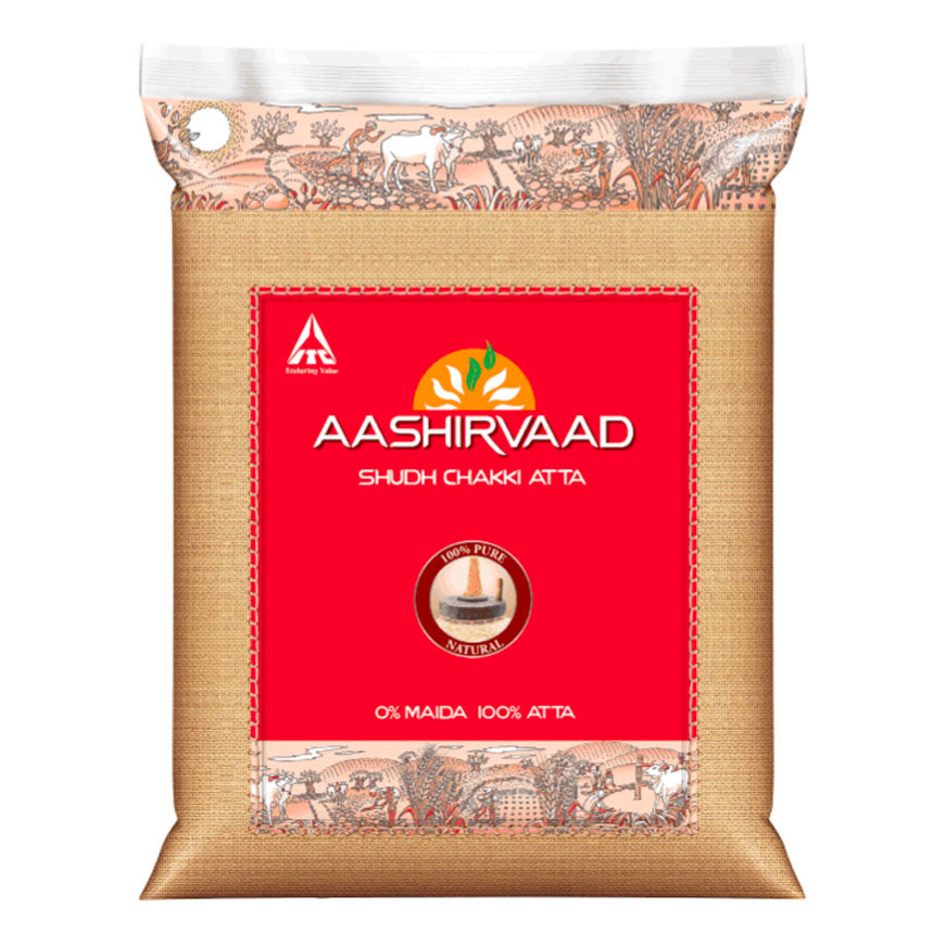 Aashirvaad Whole Wheat Flour-Lbs : 4 - www.foodworldmd.com