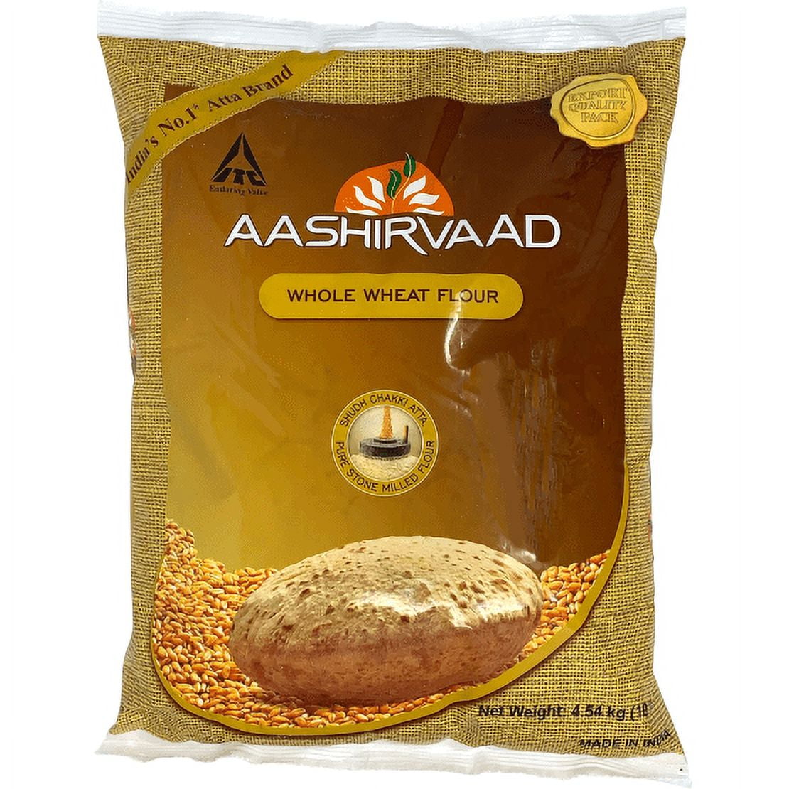 Aashirvaad Whole Wheat Flour-Lbs : 10 - www.foodworldmd.com