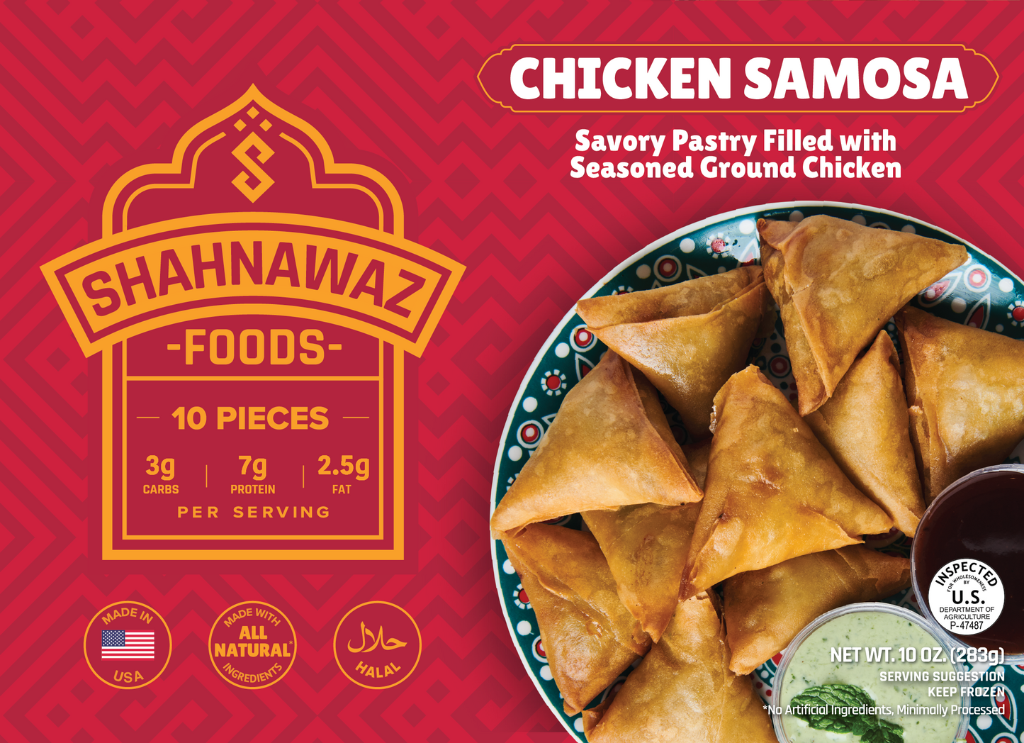 Shahnawaz Chicken Samosa-Gms : 283 - www.foodworldmd.com