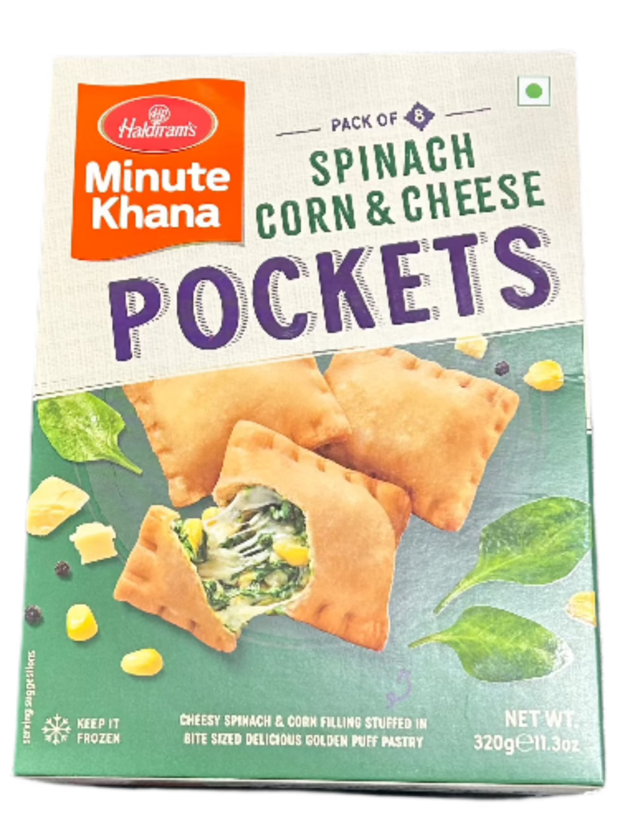 Haldirams Spinach Corn & Cheese Pockets-Gms : 320 - www.foodworldmd.com