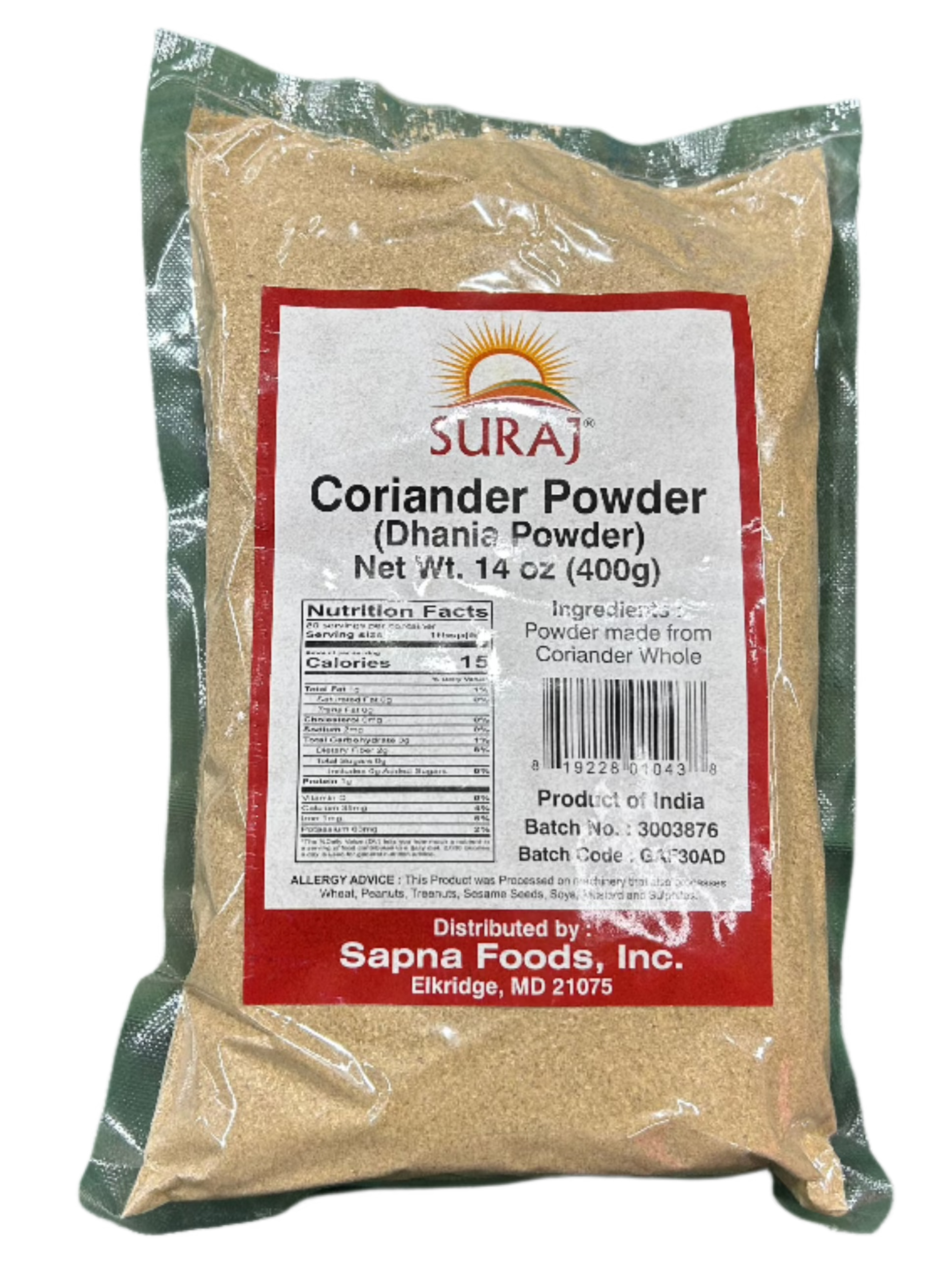 Suraj Coriander Powder-Gms : 200 - www.foodworldmd.com