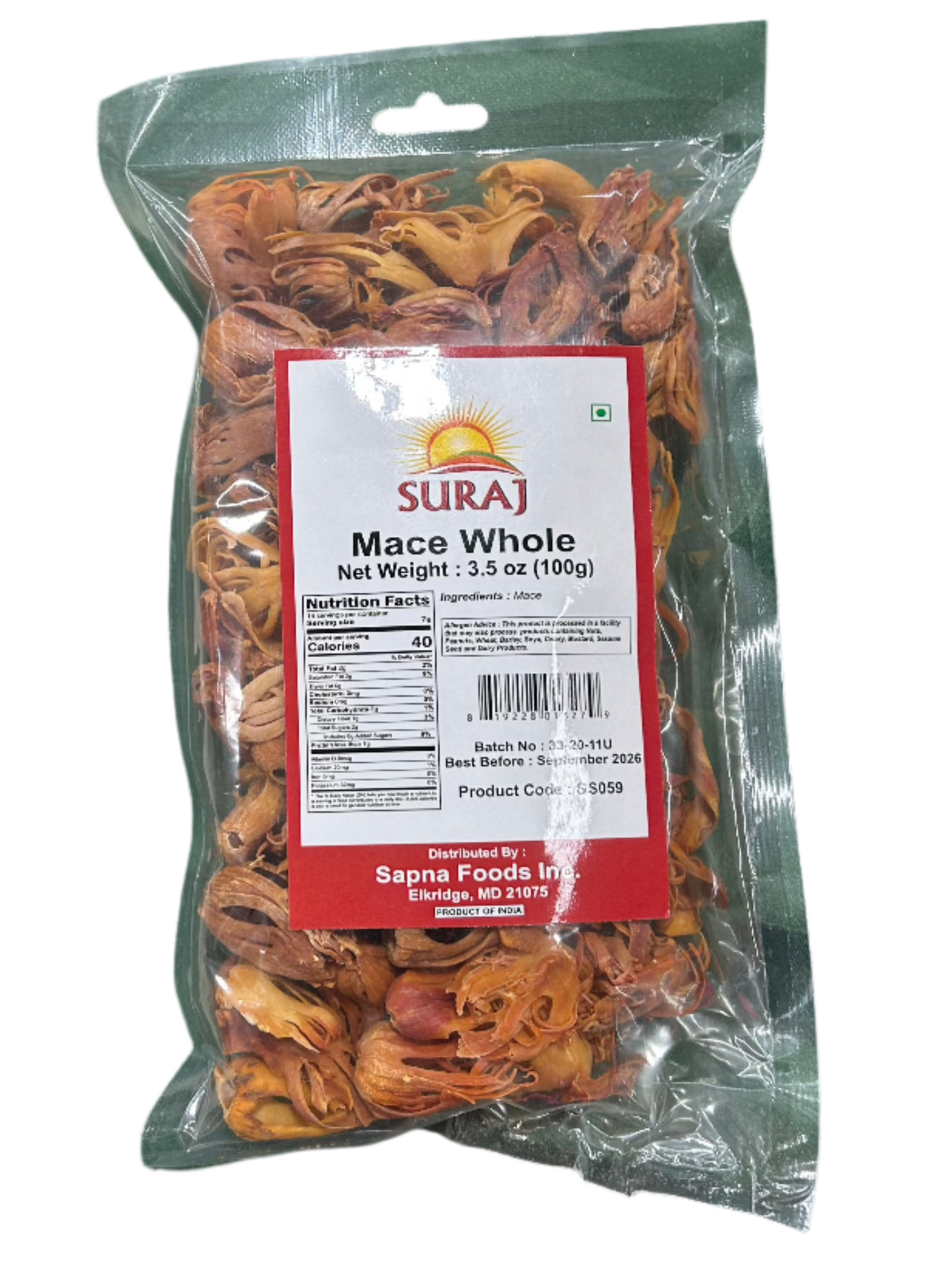 Suraj Mace Whole-Gms : 100 - www.foodworldmd.com