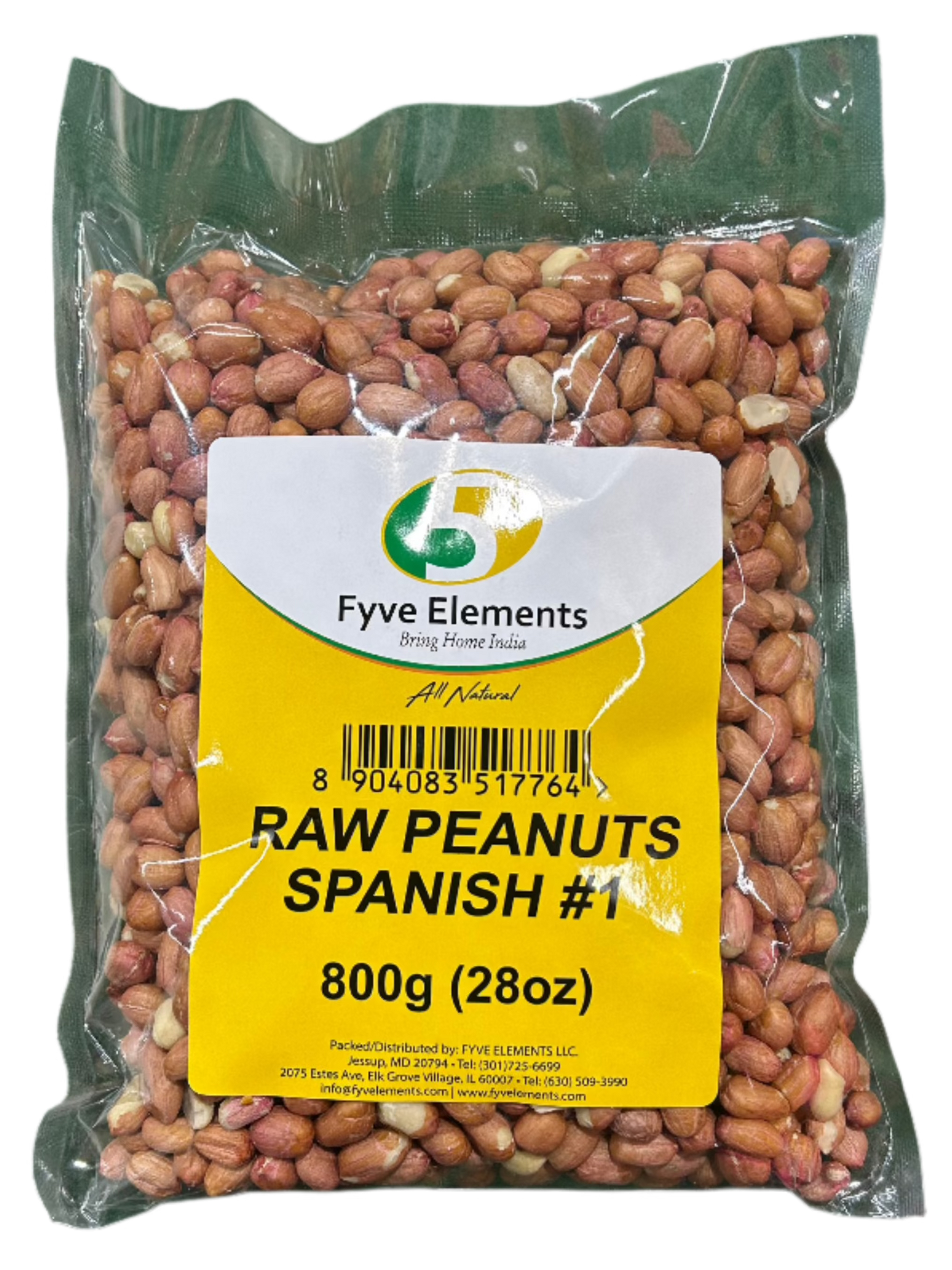 Fyve Elements Raw Peanuts-Lbs : 3.5 - www.foodworldmd.com