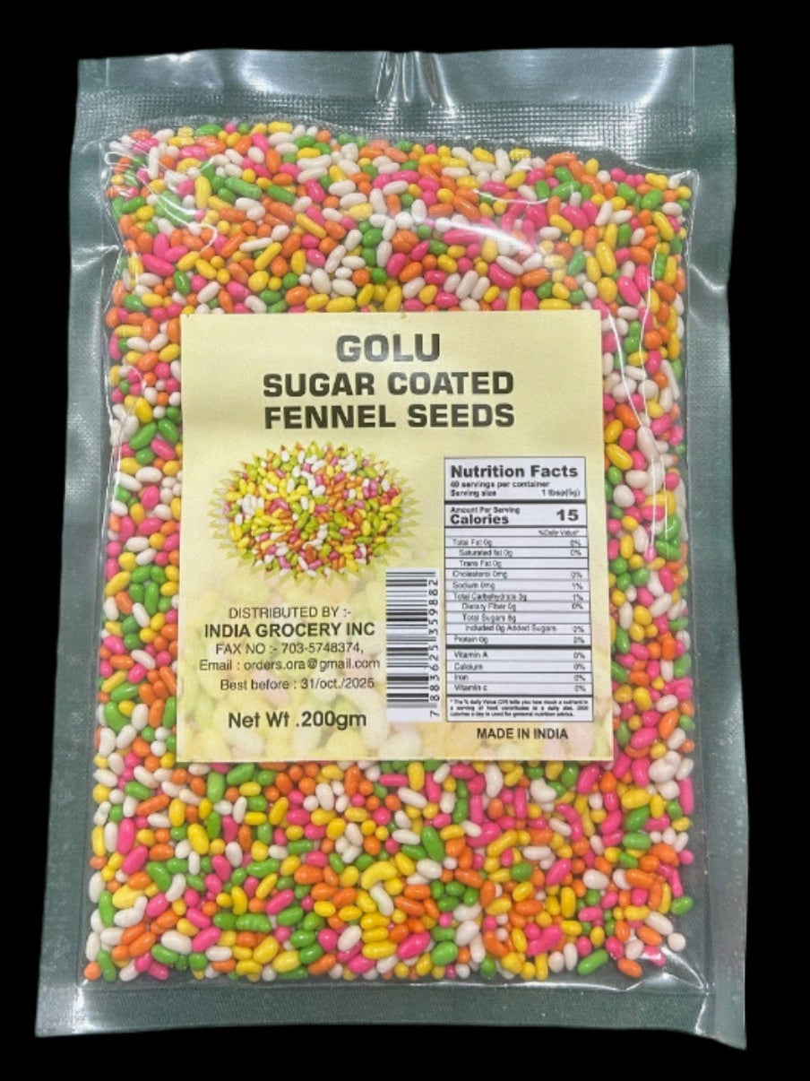 Golu Sugar Coated Fennel Seeds-Gms : 200 - www.foodworldmd.com