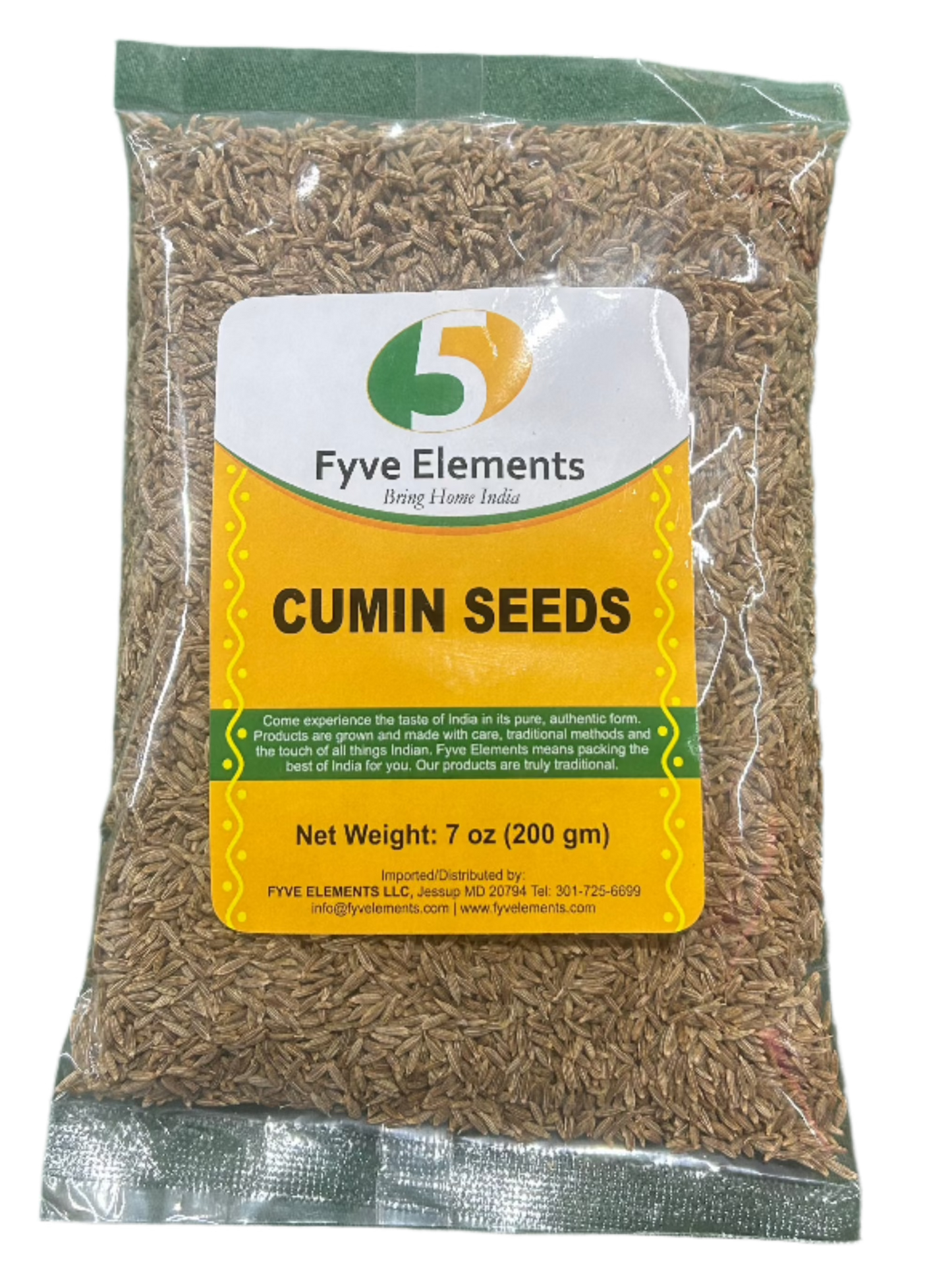 Fyve Elements Cumin Seeds-Gms : 200 - www.foodworldmd.com