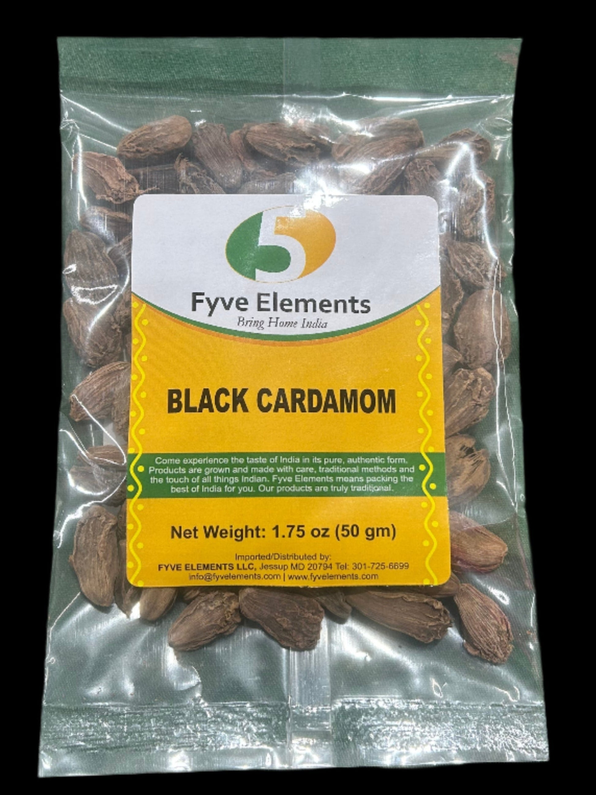 Fyve Elements Black Cardamom-Gms : 50 - www.foodworldmd.com