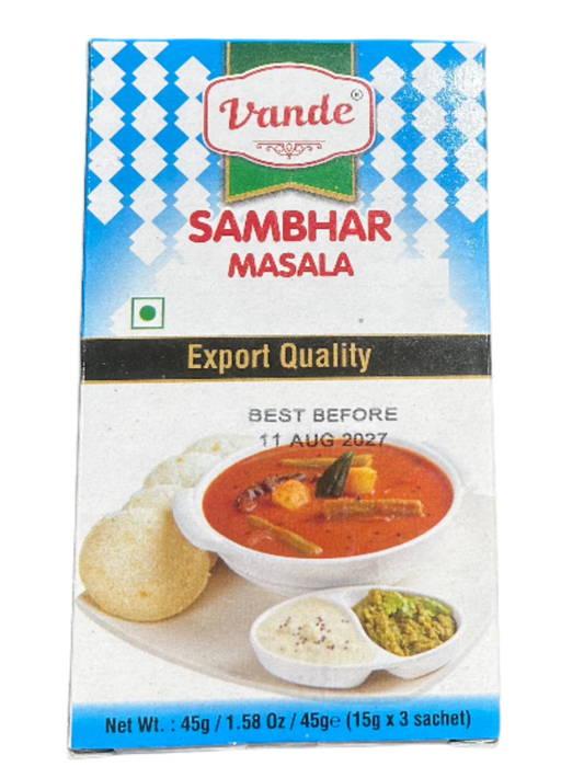 Vande Sambhar Masala-Gms : 45 - www.foodworldmd.com