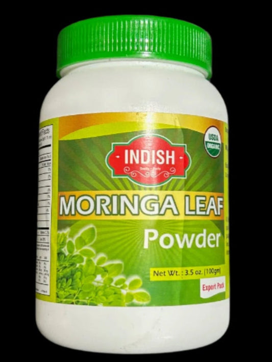 Indish Organic Moringa Leaf Powder-Gms : 100 - www.foodworldmd.com