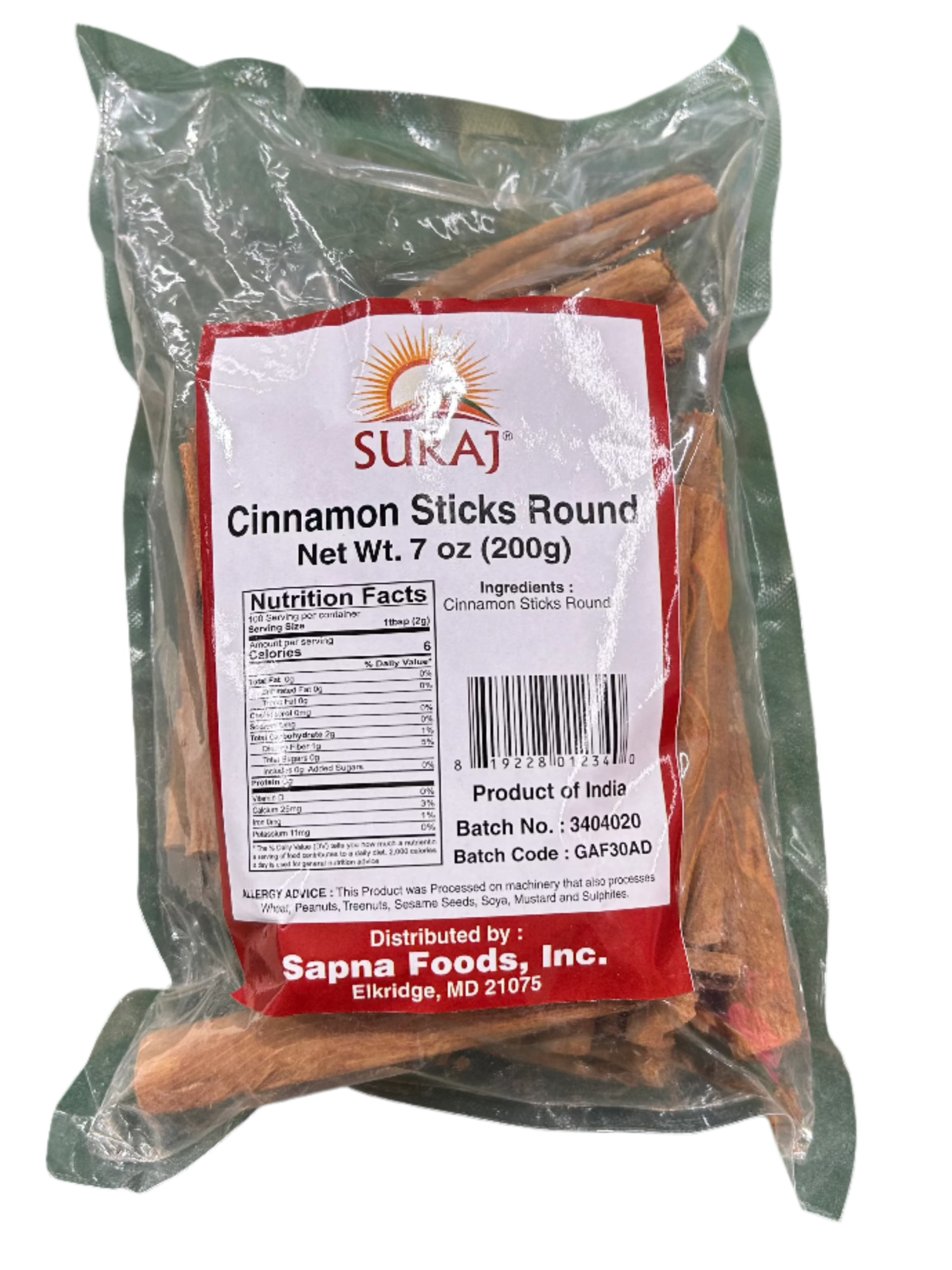 Suraj Cinnamon Sticks-Gms : 200 - www.foodworldmd.com