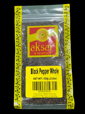 Aksar Black Pepper Whole-Gms : 100 - www.foodworldmd.com