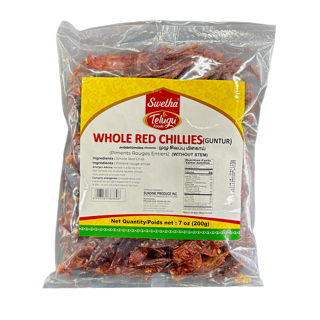 Telugu Whole Guntur Red Chilli-Gms : 200 - www.foodworldmd.com