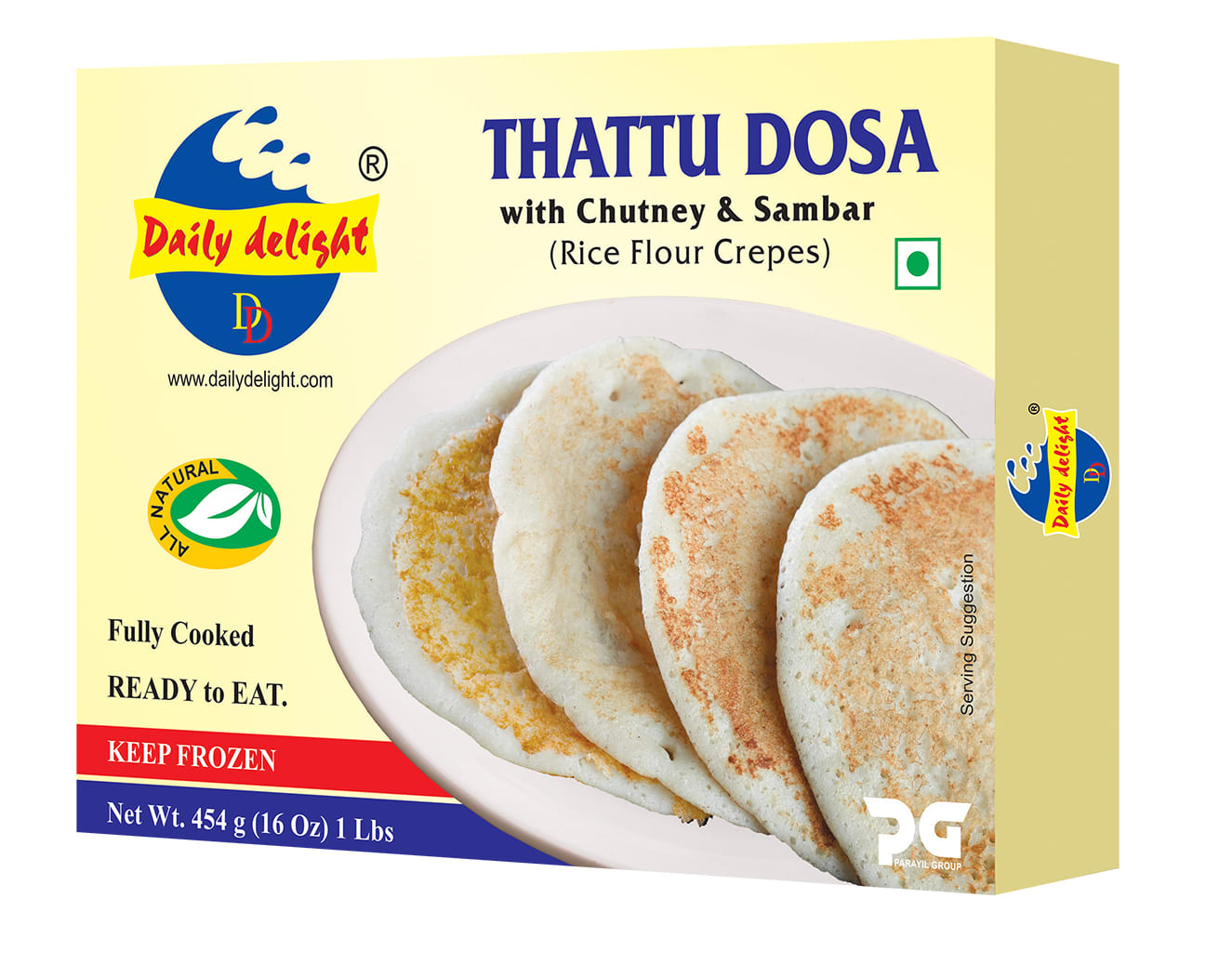 Daily Delight Thattu Dosa-Gms : 454 - www.foodworldmd.com