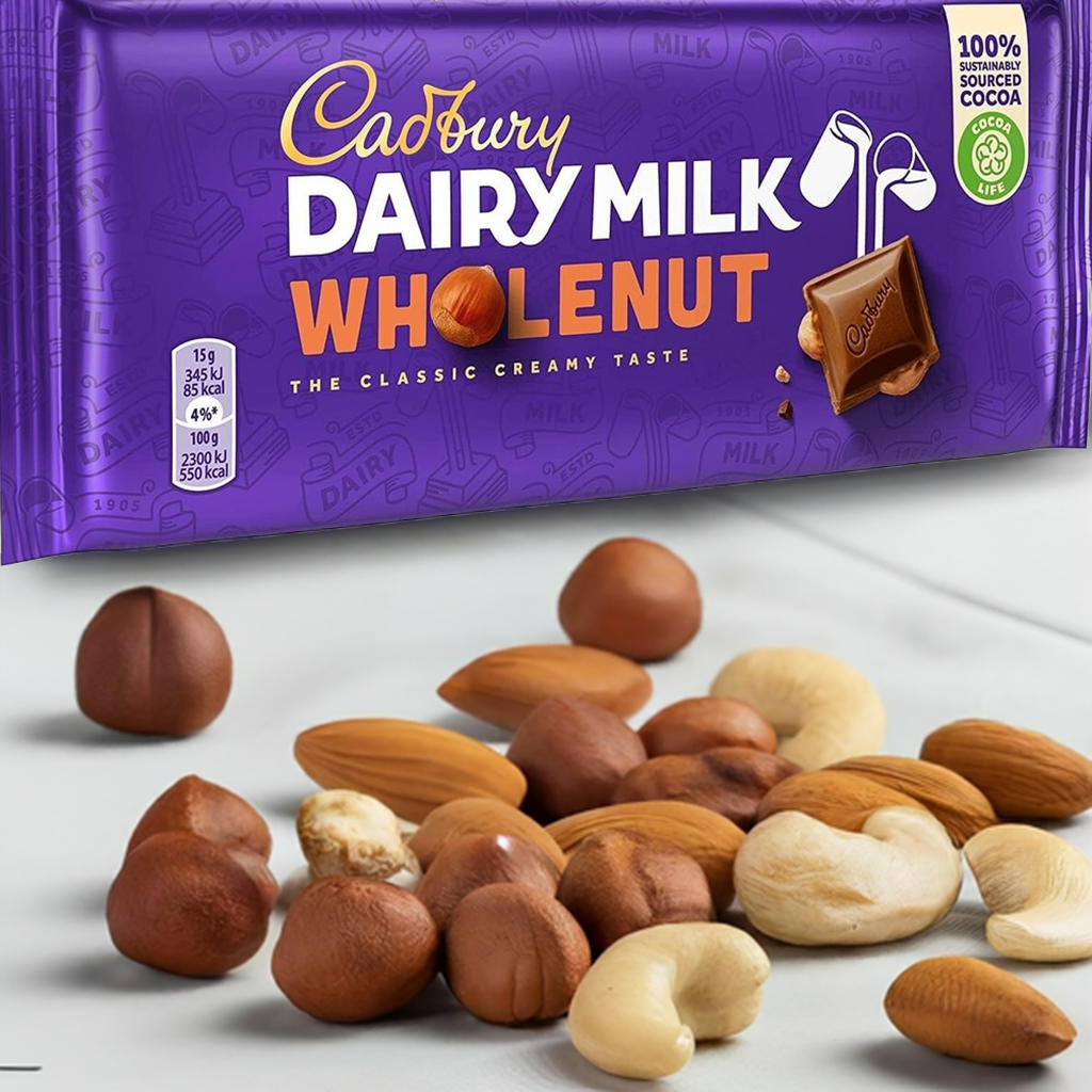 Cadbury Whole Nut Chocolate-Gms : 45 - www.foodworldmd.com