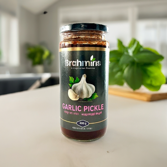 Brahmins Garlic Pickle-Gms : 400 - www.foodworldmd.com