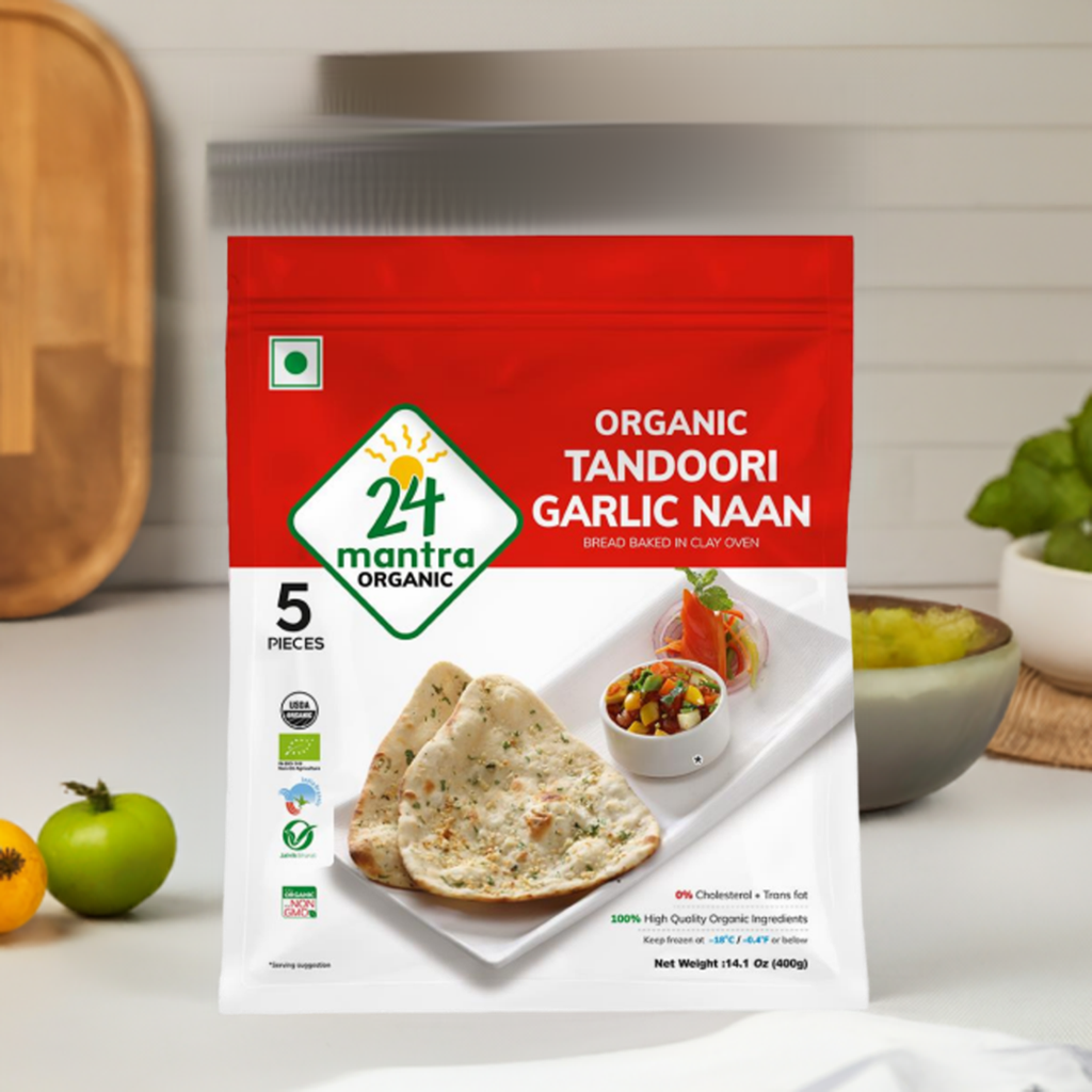 24 Mantra Organic Tandoori Garlic Naan-Gms : 400 - www.foodworldmd.com