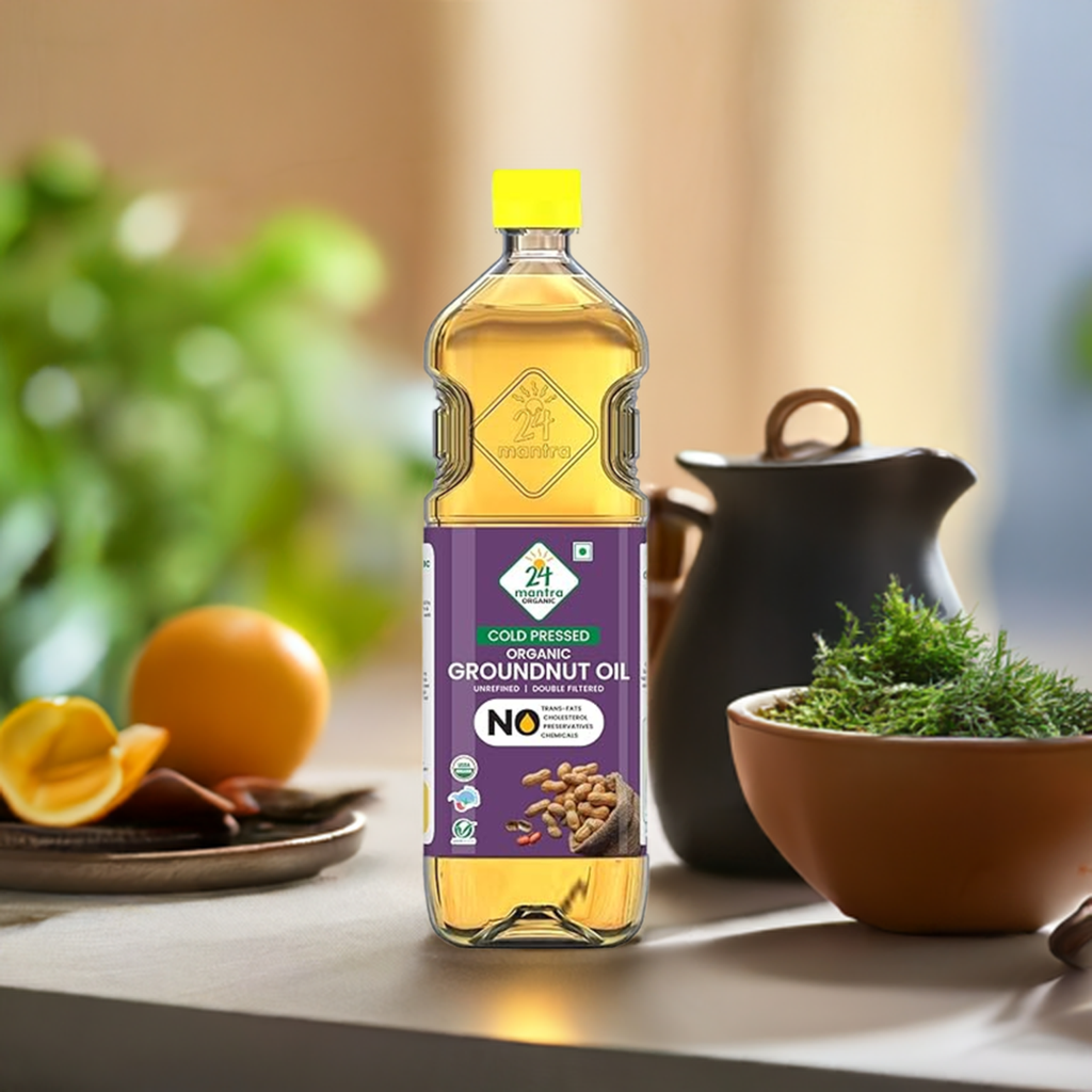 24 Mantra Organic Peanut Oil (Groundnut Oil)-Ltr : 1 - www.foodworldmd.com