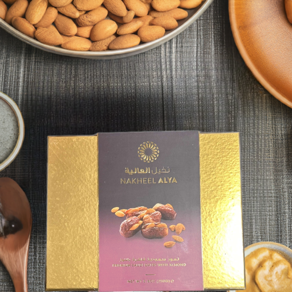 Nakheel Alya Dates Almond-Gms : 250 - www.foodworldmd.com