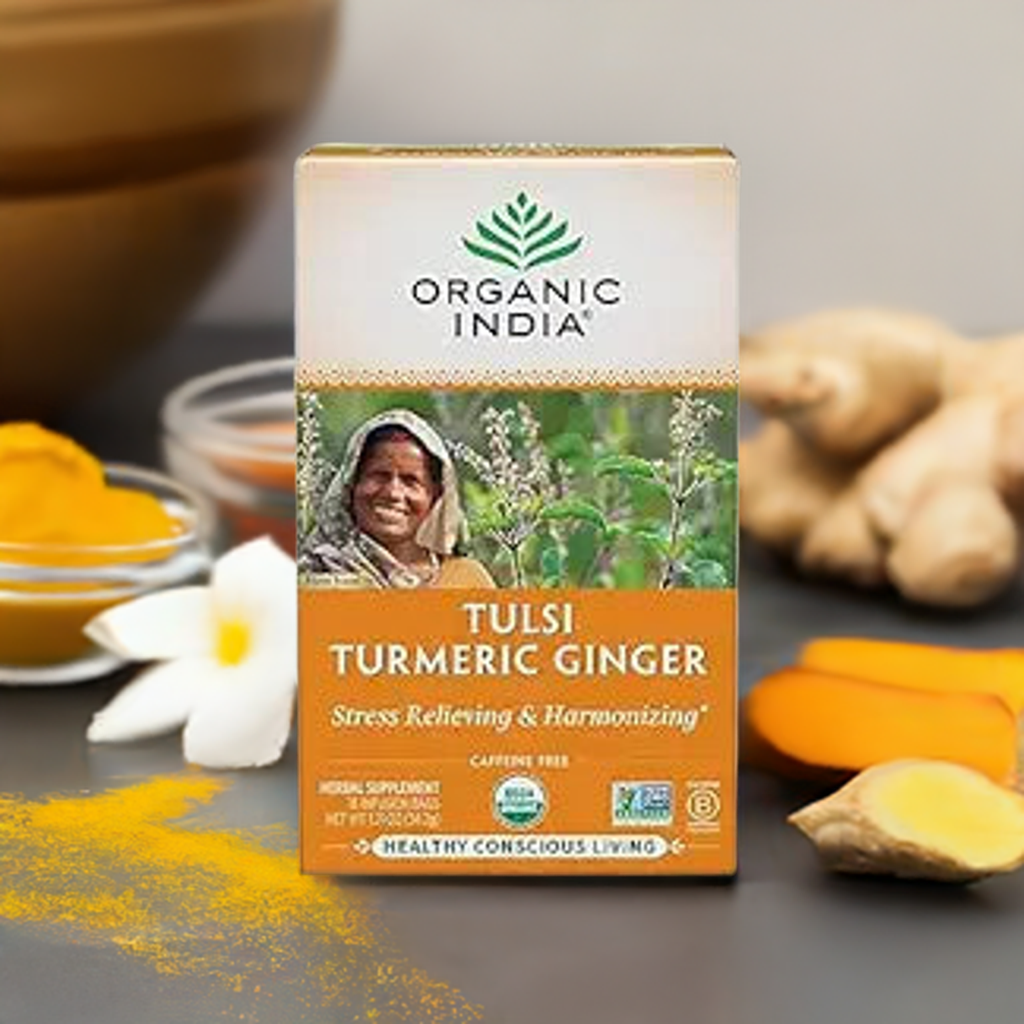 Organic India Tulsi Turmeric Ginger Tea Bags-Gms : 34.2 - www.foodworldmd.com