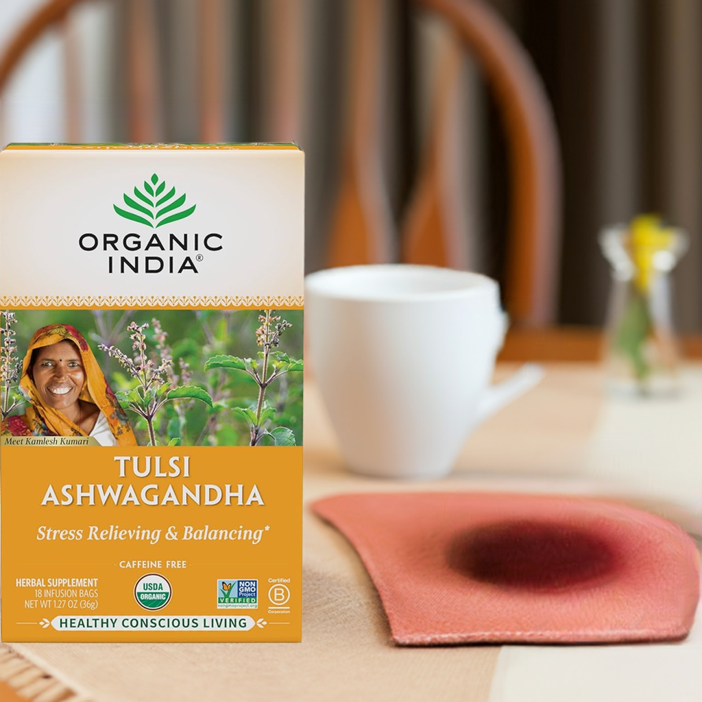 Organic India Tulsi Ashwagandha Tea Bags-Gms : 36 - www.foodworldmd.com