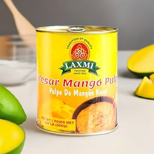 Laxmi Kesar Mango Pulp-Gms : 850 - www.foodworldmd.com