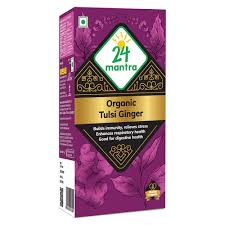 24 Mantra Organic Tulsi Ginger Tea-Gms : 50 - www.foodworldmd.com