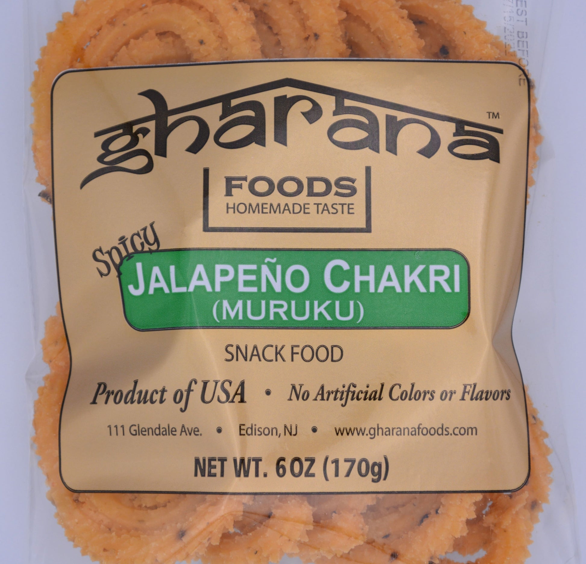 Gharana Jalapeno Chakri-Gms : 170 - www.foodworldmd.com