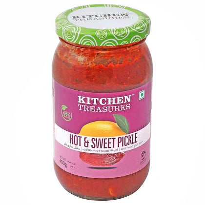 Kitchen Treasure Hot & Sweet Pickle-Gms : 400 - www.foodworldmd.com