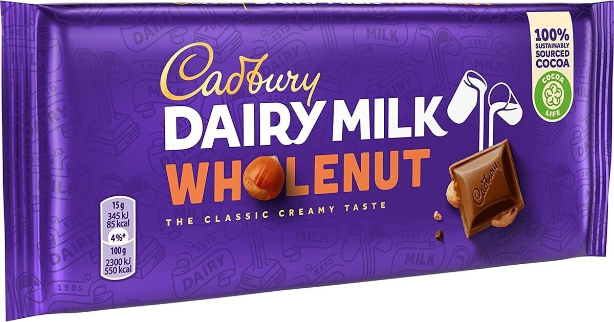 Cadbury Whole Nut Chocolate-Gms : 180 - www.foodworldmd.com